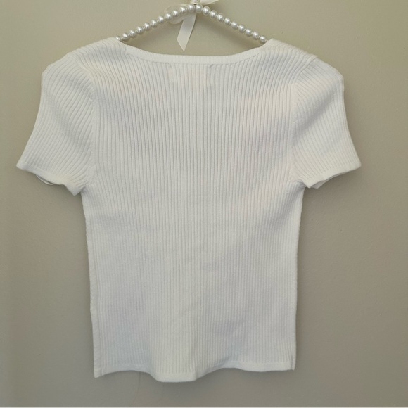 White Ribbed Knit Top - Picture 5 of 5